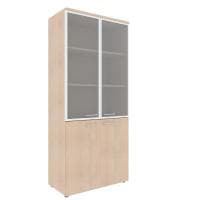  Шкаф высокий с матовым стеклом в раме XHC 85.7 (Xten) 850x430x1930 Бук Тиара