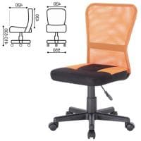 Офисное кресло компактное BRABIX Smart MG-313, без подлокотников, комбинированное, черное/оранжевое
