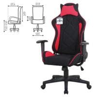 Игровое кресло BRABIX GT Racer GM-101, подушка, ткань, черное/красное