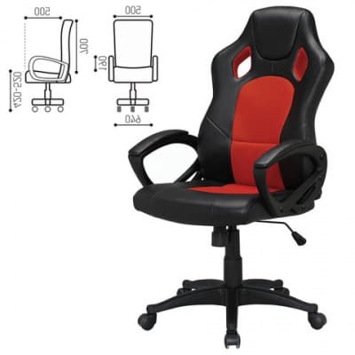 Игровое кресло BRABIX Rider EX-544, экокожа черная/ткань красная
