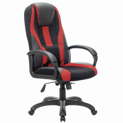 Игровое кресло BRABIX PREMIUM Rapid GM-102, экокожа/ткань, черное/красное