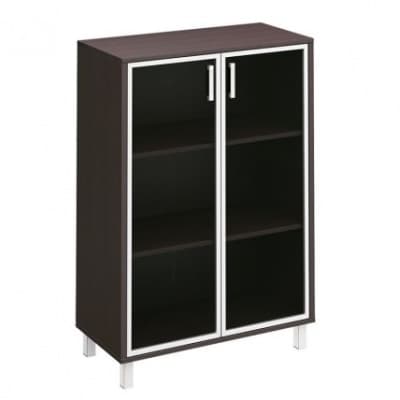  Шкаф для документов, двери стеклянные в алюм. раме В 420-824 (Борн) 900x450x1310 Венге