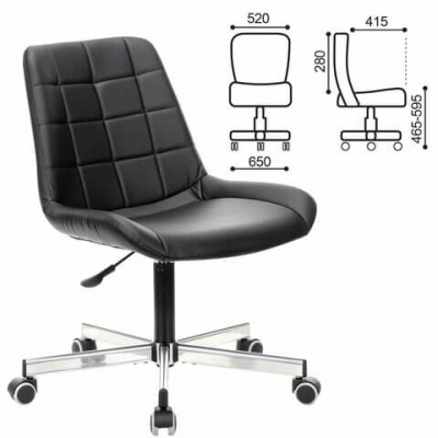 Офисное кресло BRABIX Deco MG-316, без подлокотников, экокожа, черное